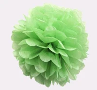 Light Green 1 шт., размер: 4/6/8/10/12 дюймов ткани Бумага Pom украшения в виде помпонов цветком ручной работы Цветочные шары из бумаги для вечеринок и свадебных церемоний украшения для дома - Цвет: Light Green