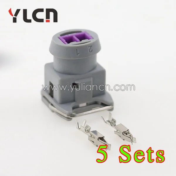 Бесплатная доставка 5 комплектов 2 Pin серый женский сенсор разъем герметичный для