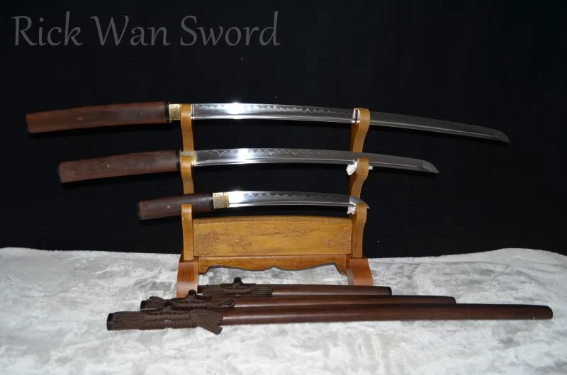 Набор японских мечей Shirasaya Samurai ручная работа катана вакизаси Танто полный