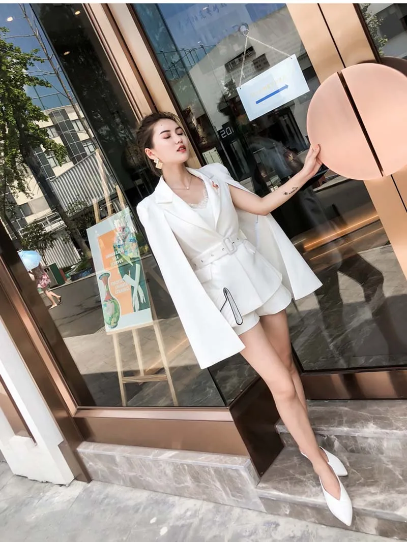YNZZU Chic, однотонный осенний женский плащ костюм, Элегантный Тонкий Двухсекционный плащ, Женский Длинный блейзер в стиле Хол, куртки YO858