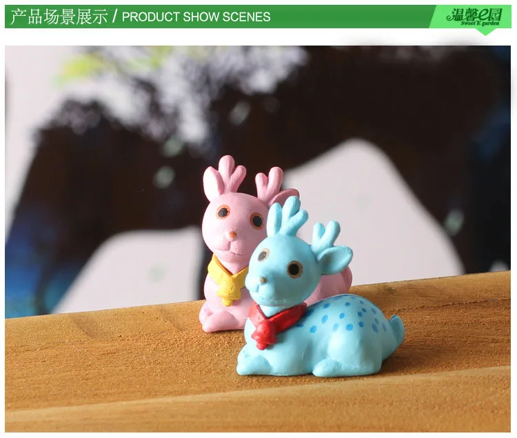 2019 1Pcs Cute Cartoon deer DIY Resin Fairy Garden Craft Decoration Miniature Micro Gnome Terrarium Gift F0202 | Дом и сад