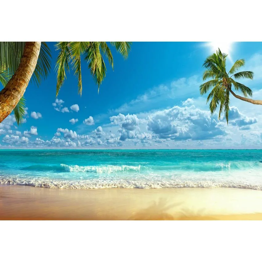 

Vinyl sea beach Backdrop plam tree for Photography Studio Kids wedding Photo Shoot Background Booth Studio G-598