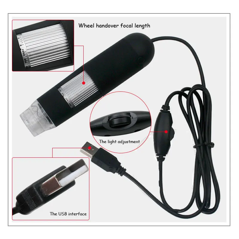 Цифровой светодиодный микроскоп 500X 1000X 8 USB эндоскоп камера лупа электронный с