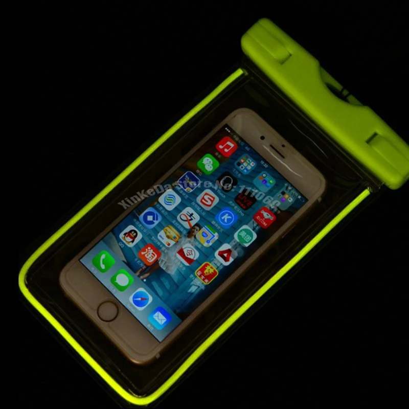 Флуоресцентный светящийся прозрачный водонепроницаемый чехол для iPhone 6 5