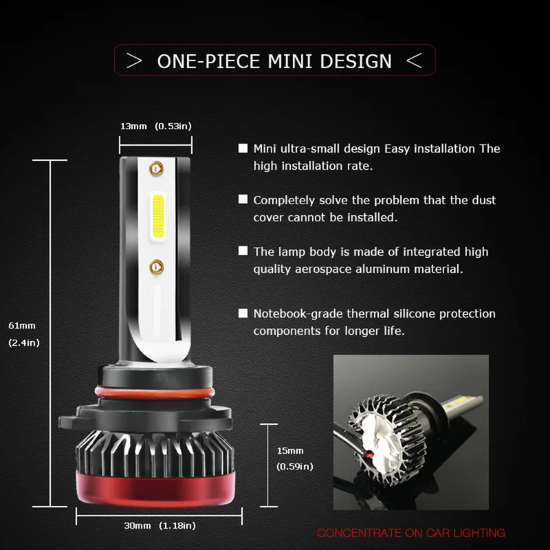 2 шт. TXVSO8 Автомобильные фары Led H4 H7 H8/H9/H11 9005 9006 9012 H1 мини Автомобильные фары дальнего и ближнего света 6000k 8000 мл автомобильные аксессуары