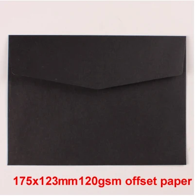 175x123mm 120g 50 шт черные конверты разных размеров доступны простые черные конверты - Цвет: 175x123mm 120g