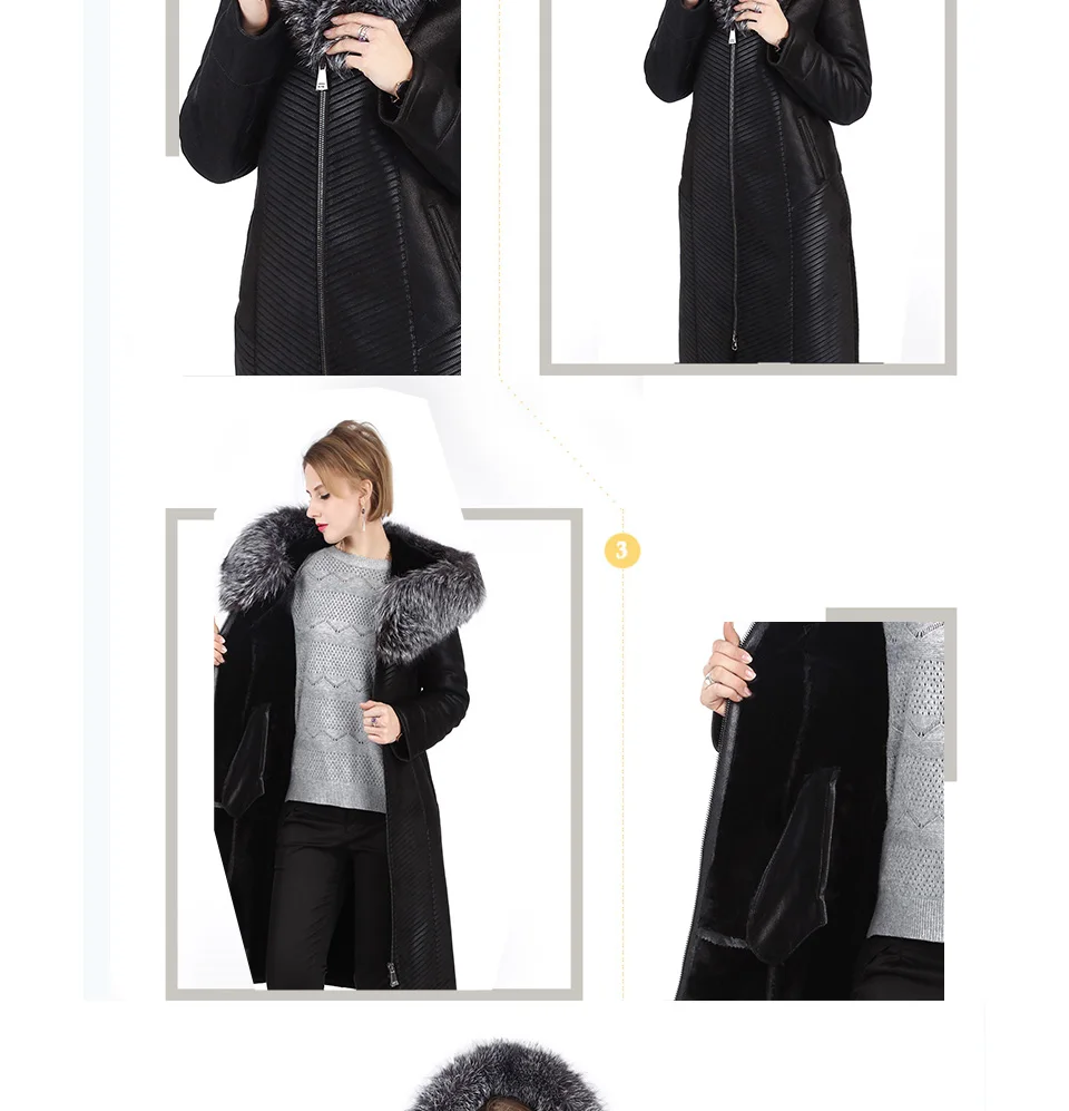 Женское теплое зимнее пальто с капюшоном, настоящий бренд Fox Fur Trim Hood, двустороннее меховое пальто, женское приталенное женское элегантное пальто из искусственного меха