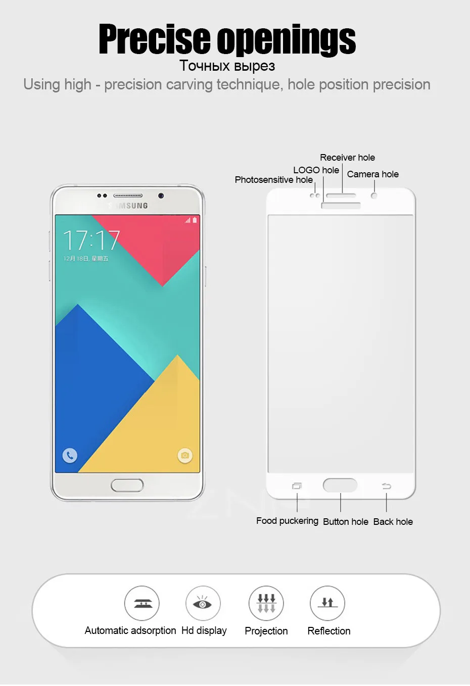 ZNP с уровнем твердости 9H закаленное Стекло для samsung Galaxy S7 S6 A3 A5 A7 J3 J5 J7 Экран протектор для samsung S7 закаленное Стекло пленка