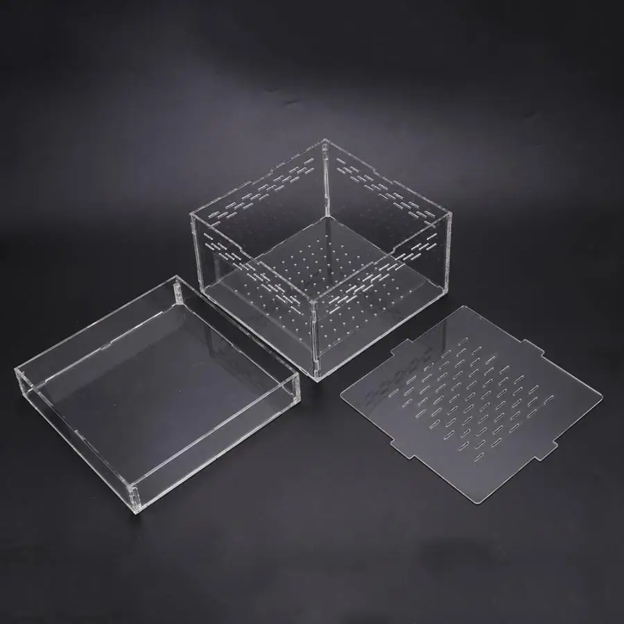 Аквариум для рептилий, пауки, черепаха, ящерица, акриловая прозрачная коробка для разведения, вивария, крышка для рептилий, продукт для питомцев, террариум