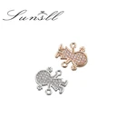 Новый список SUNSLL, розовое золотосеребро, медь, белый кубический цирконий, красивый простой стиль, женский браслет, аксессуары, подарки