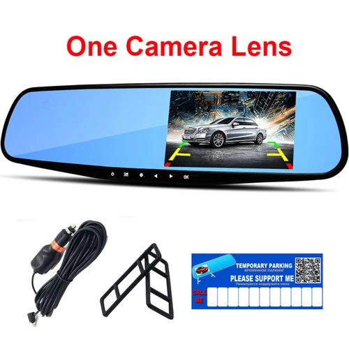 One Camera Lens Cemicen 4,3 дюймов Full HD 1080P Автомобильный видеорегистратор Камера авто зеркало заднего вида цифровой видеорегистратор двойной объектив регистратор видеокамера - Название цвета: One Camera Lens