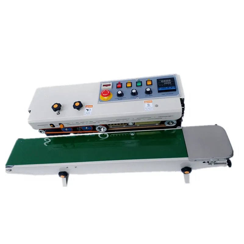 

Continuous band sealer with digital counter for plastic bag