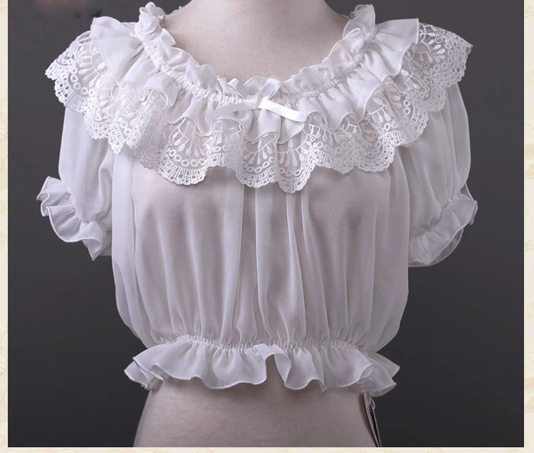 2018 летнее открытое Slash Средства ухода за кожей шеи короткий рукав Сладкий шифон