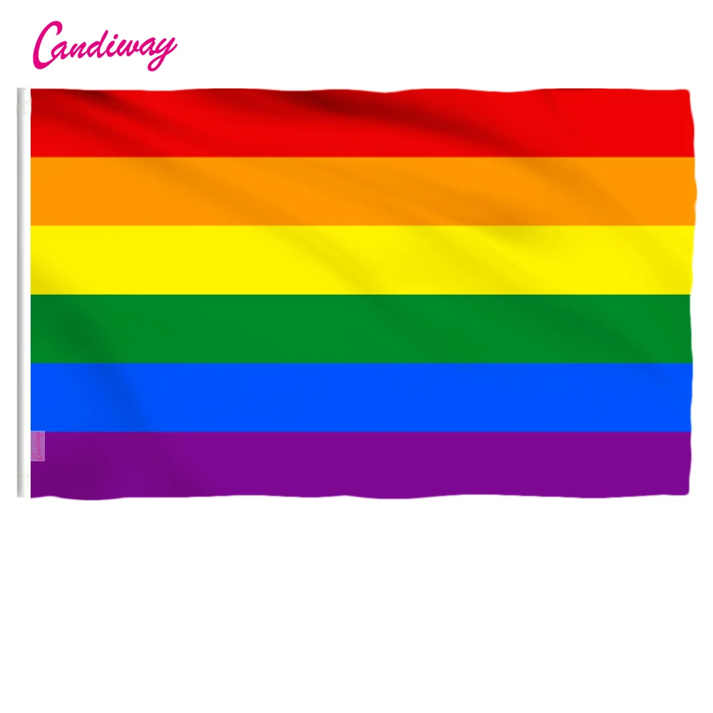

wholesale 10pcs flag New 90cm x 150cm Rainbow Flag 3x5 FT Polyester standard Flag Gay Pride Peace Flags Outdoor Indoor