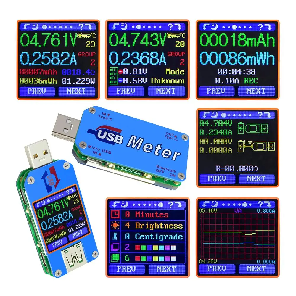 UM25C USB QC 2 0 Type-C ЖК-Вольтметр Амперметр для измерения напряжения | Электронные