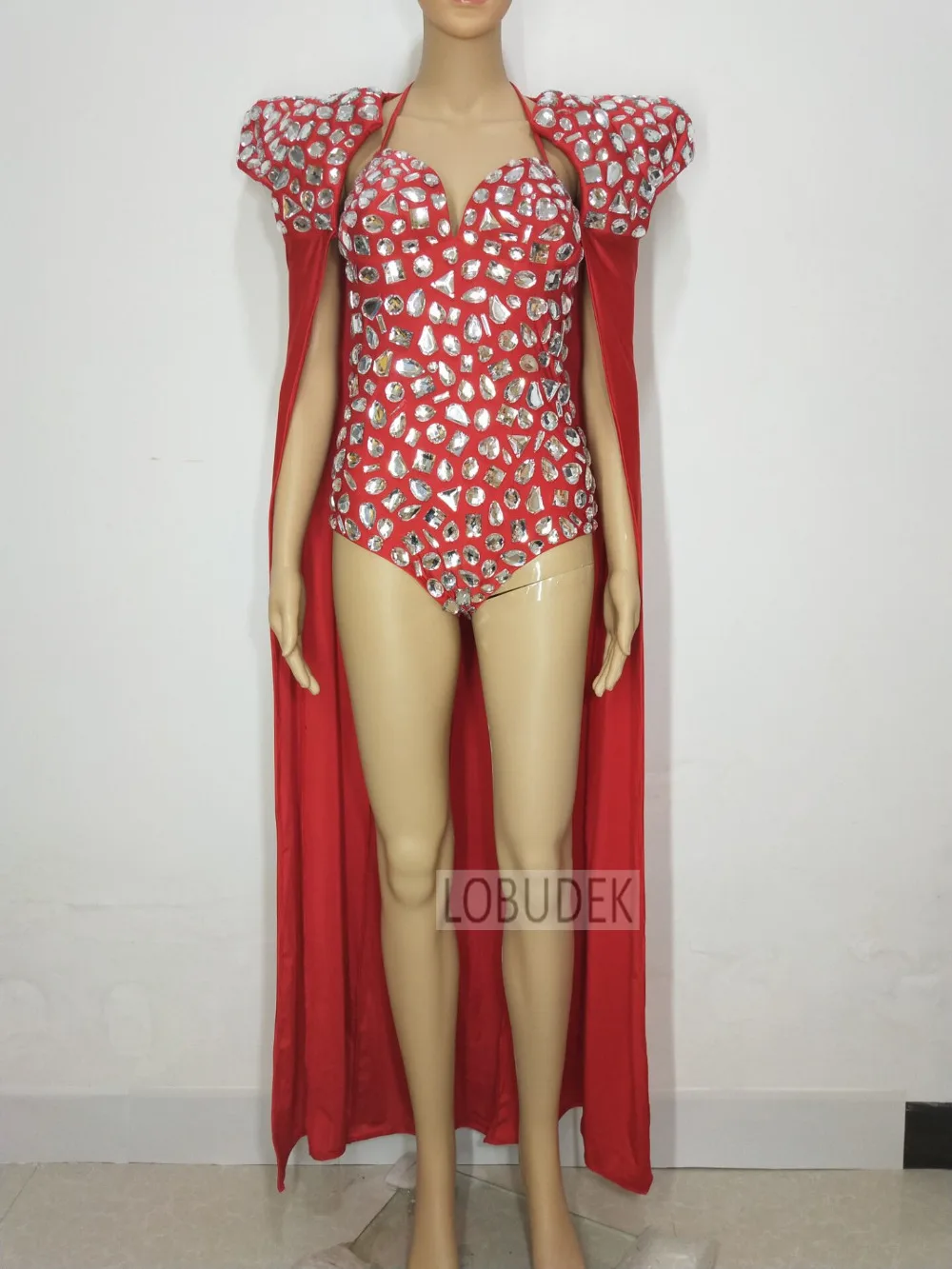 (Плащ + боди) комплект из 2 предметов с блестящими кристаллами и бриллиантами