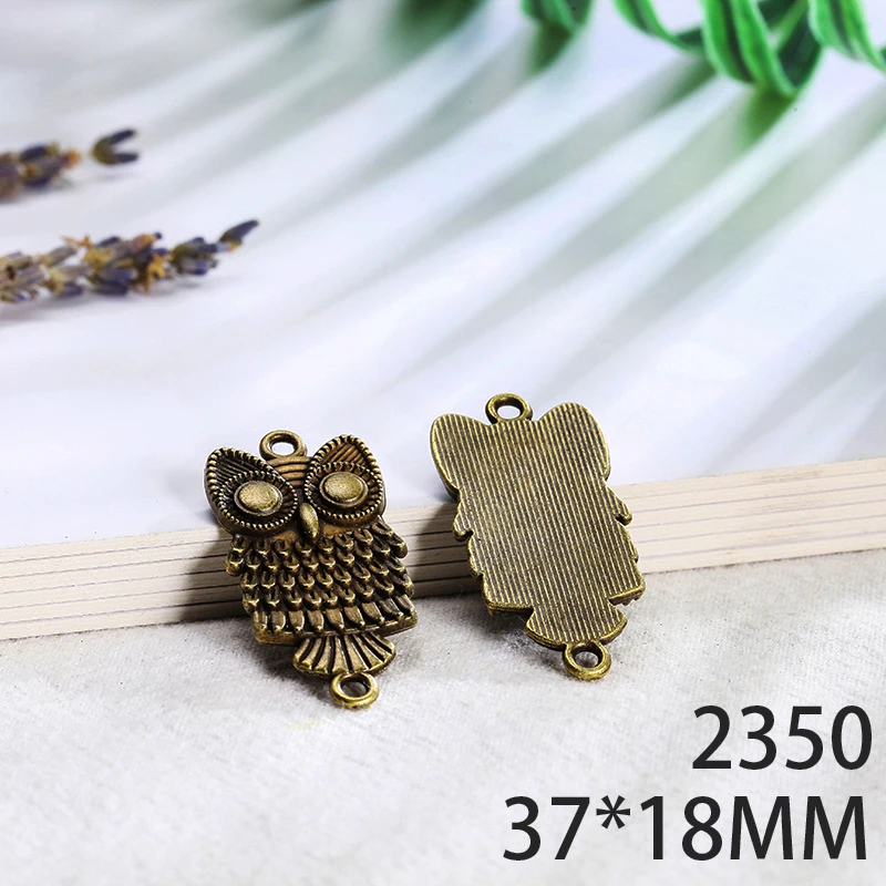 

37*18mm 4pcs Bird Owl Alloy Pendant For Diy Jewelry Making 2 Colors Antique Silver Antique Bronze No.2350