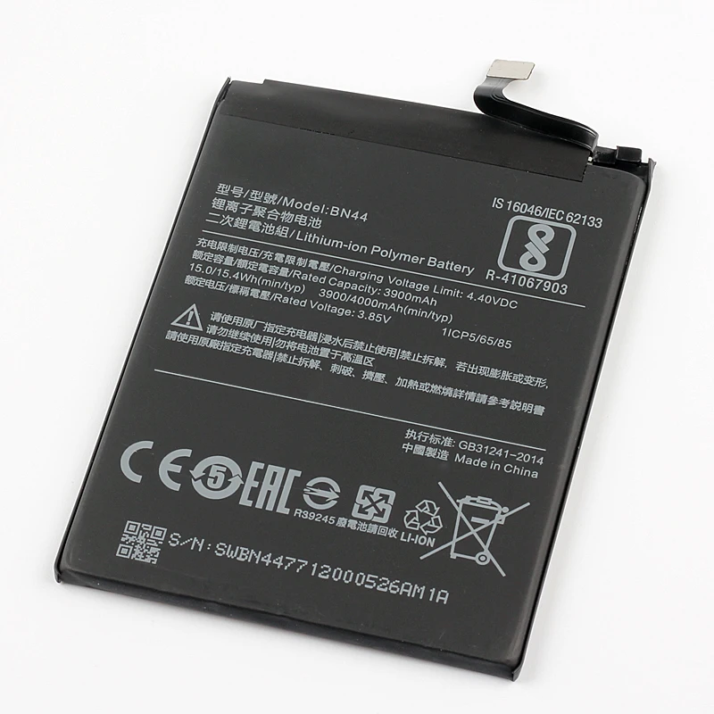 5 шт./лот запасная батарея для внутреннего телефона BN44 Xiaomi Redmi plus Hongmi Plus 3900mAh