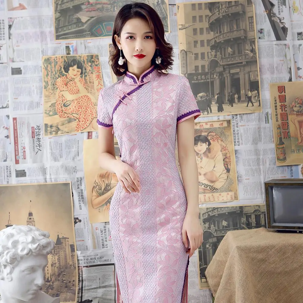 Летние новые элегантные женские платья Qipao в китайском стиле, Классические платья большого размера 3XL, женские платья для свадебной вечеринки, сексуальные мини Cheongsam S-96