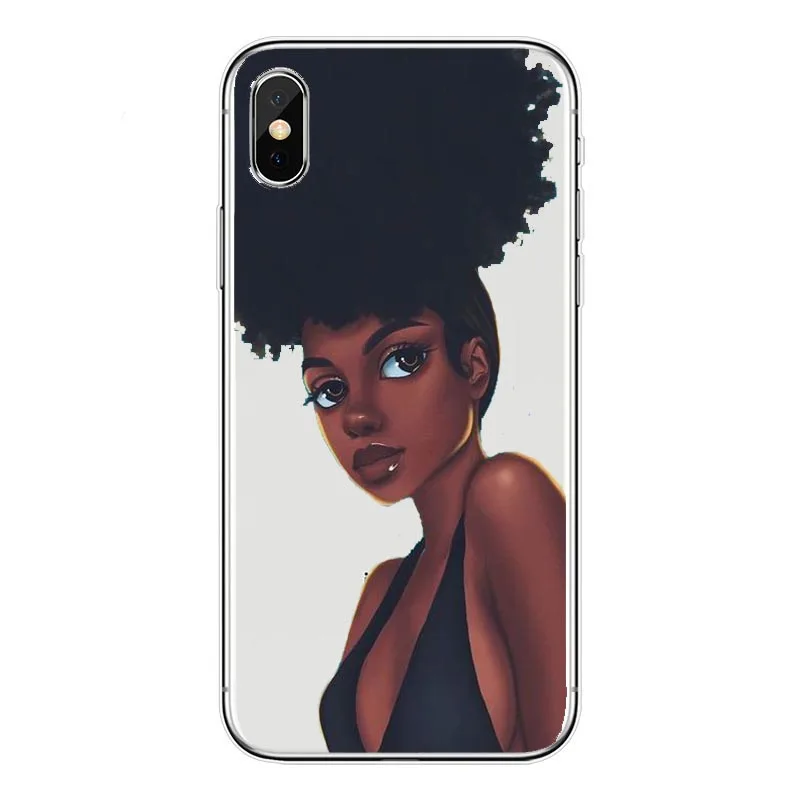 2bunz Melanin Poppin Aba модные африканские черные волосы девушка Бисер для украшения для iPhone 11 11Pro MAX X XR XS Max 5s SE 6 6S 7 8 Plus