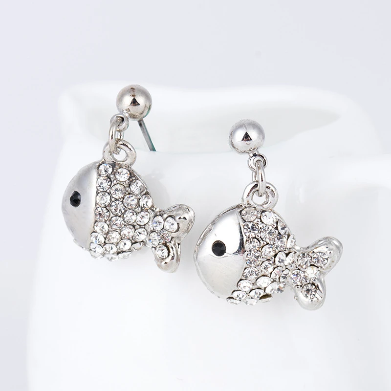 Fashion Colgante Oso Long Necklace Fish Sweater Necklaces Rhinestones for Women Birthday Gift T1319 | Украшения и аксессуары