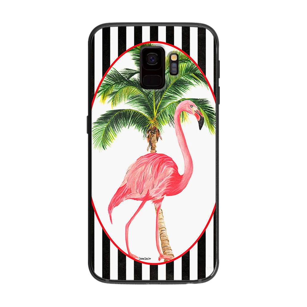 Розовый сексуальный мягкий чехол для телефона с фламинго Samsung Galaxy S6 S7 S8 S9 S10e Plus Note 8