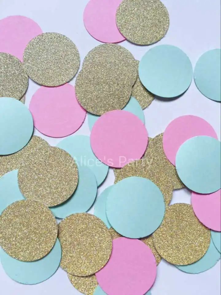 Ручная работа золотые розовые синие круглые свадебные конфетти стол разброс