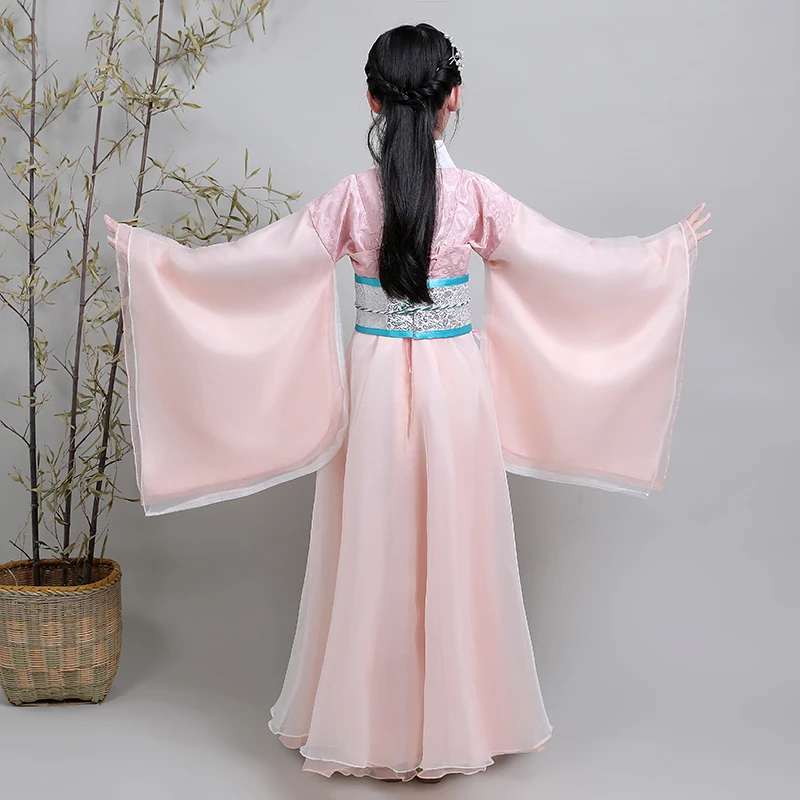 Розовое платье принцессы hanfu для девочек одежда дня рождения косплея на Хэллоуин