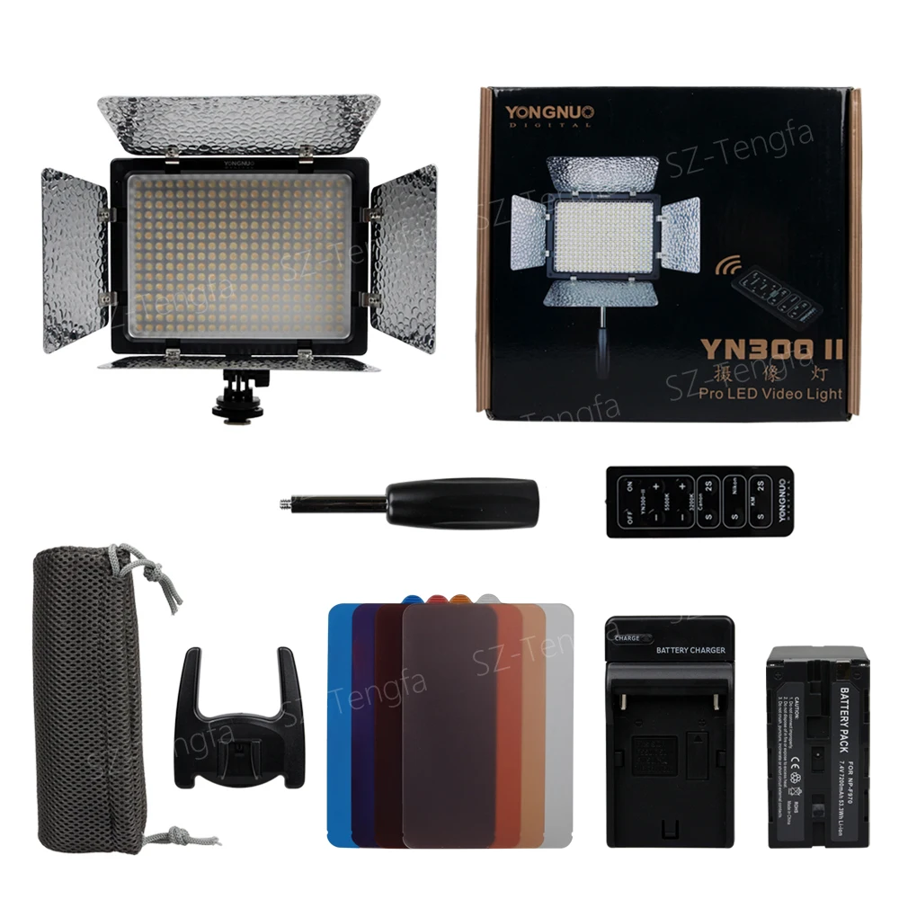 Yongnuo YN 300 II YN300II 3200 5500k светодиодная камера для видеосъемки + аккумулятор 7200 мАч NP F970