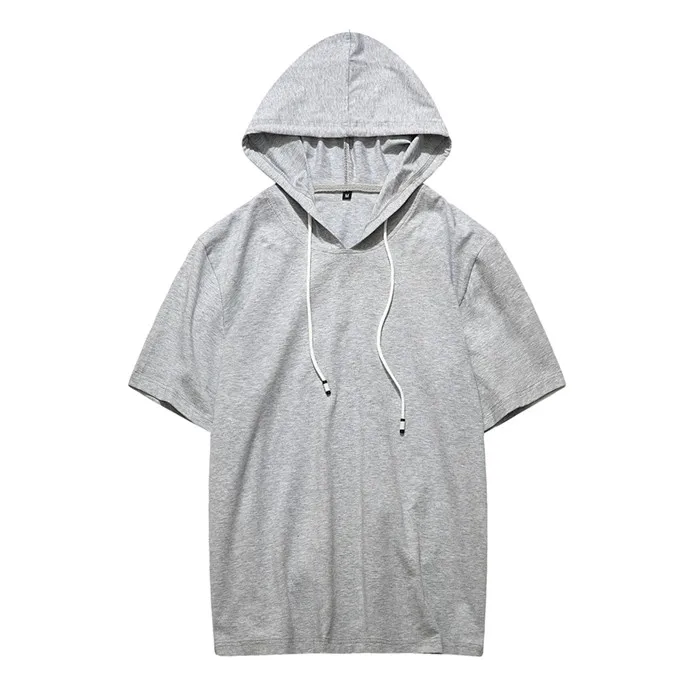 DT42 grey Хлопок с капюшоном Костюмы 8 видов цветов одноцветная футболка Для мужчин футболки Фитнес Повседневное для мужские летние скейтборд футболки для маленьких мальчиков - Цвет: DT42 grey