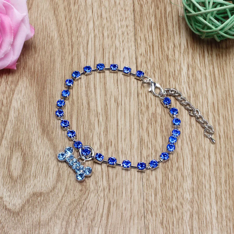 Милый мини собачий ошейник для домашних животных с бриллиантовыми костями и