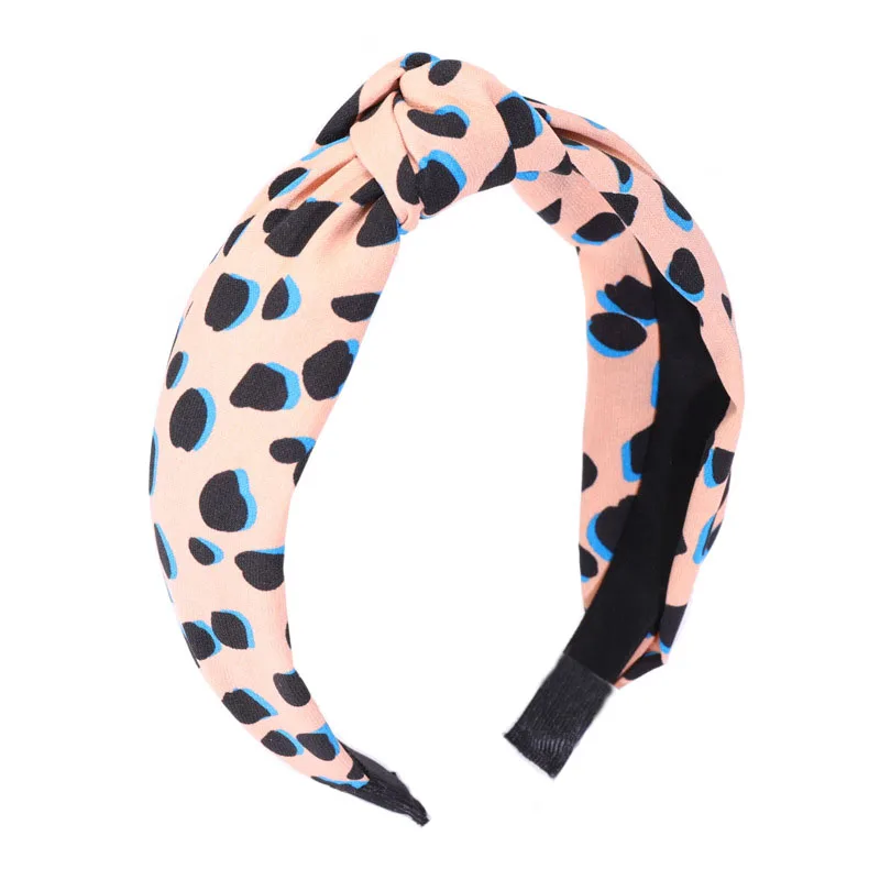 Women Korean Knotted Fabric Headband Girls Wholesale Hair Accessories Leopard Top Knot Hairband Ladies Fashion Head Pieces |
