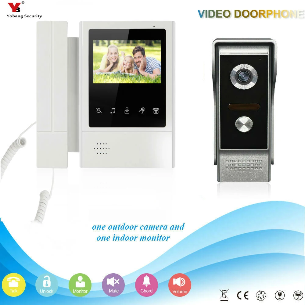 Yobang Security 4 3 дюймов цветной монитор видео дверной звонок Домофон комплект