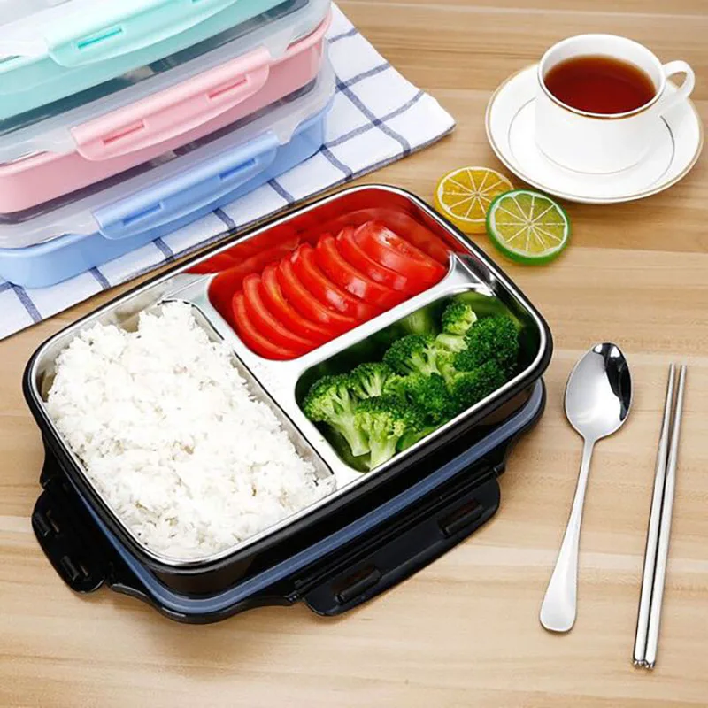 304 Stainless Steel Lunch Box Large-capacity Microwave Heating Portable Dinne Food Containers For Picnic Office School | Дом и сад