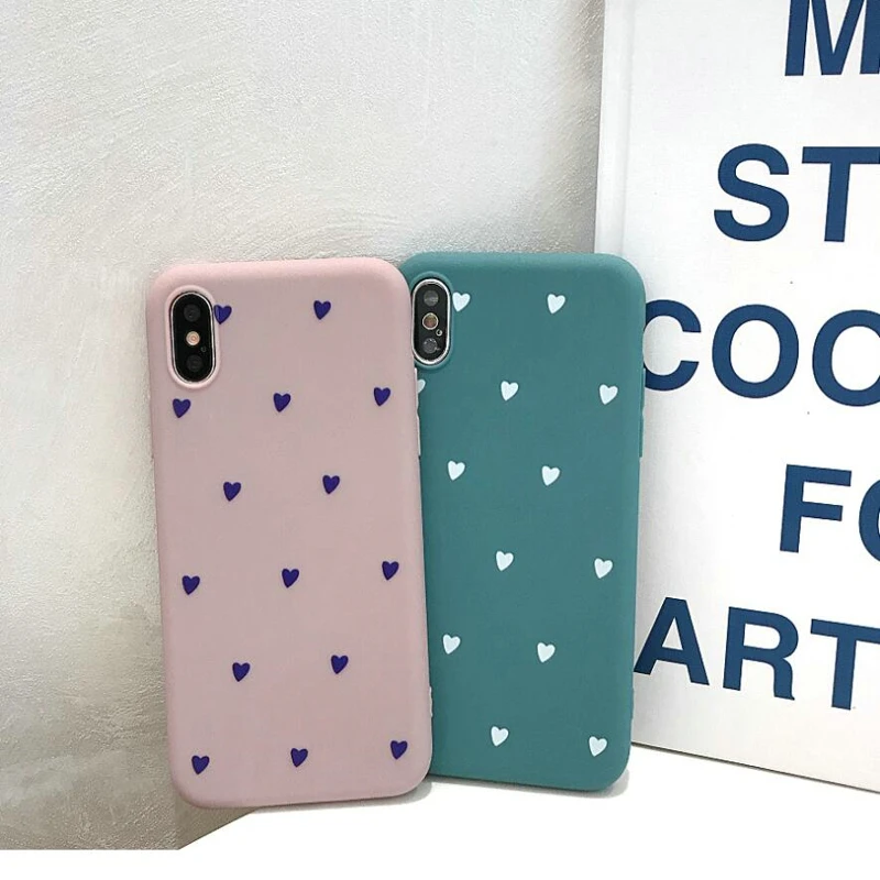 Phone Case For iPhone 7 8 Plus Floral Cases Flower Silicon Protect Soft Funny Heart Cover 6 6S XS Max XR 5 5S SE |