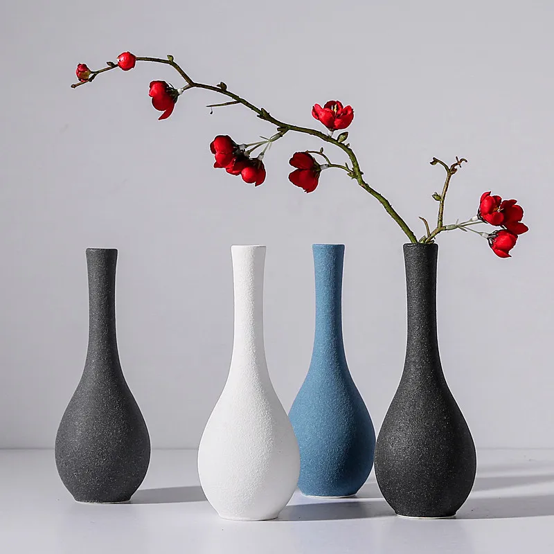 

white blue black gray 3colors European modern frosted ceramic vases/flower receptacle tabletop Vase /home ornaments furnishing