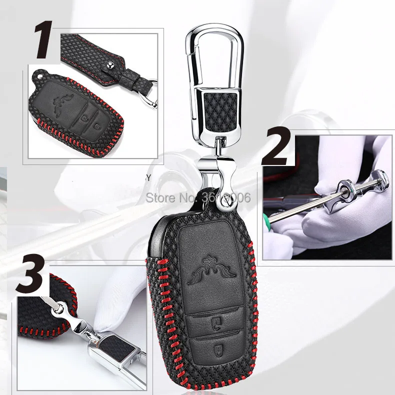 

LUCKEASY For Toyota Highlander RAV4 Land Cruiser Brand New High Quality leather Smart Remote key Case Cover Holder