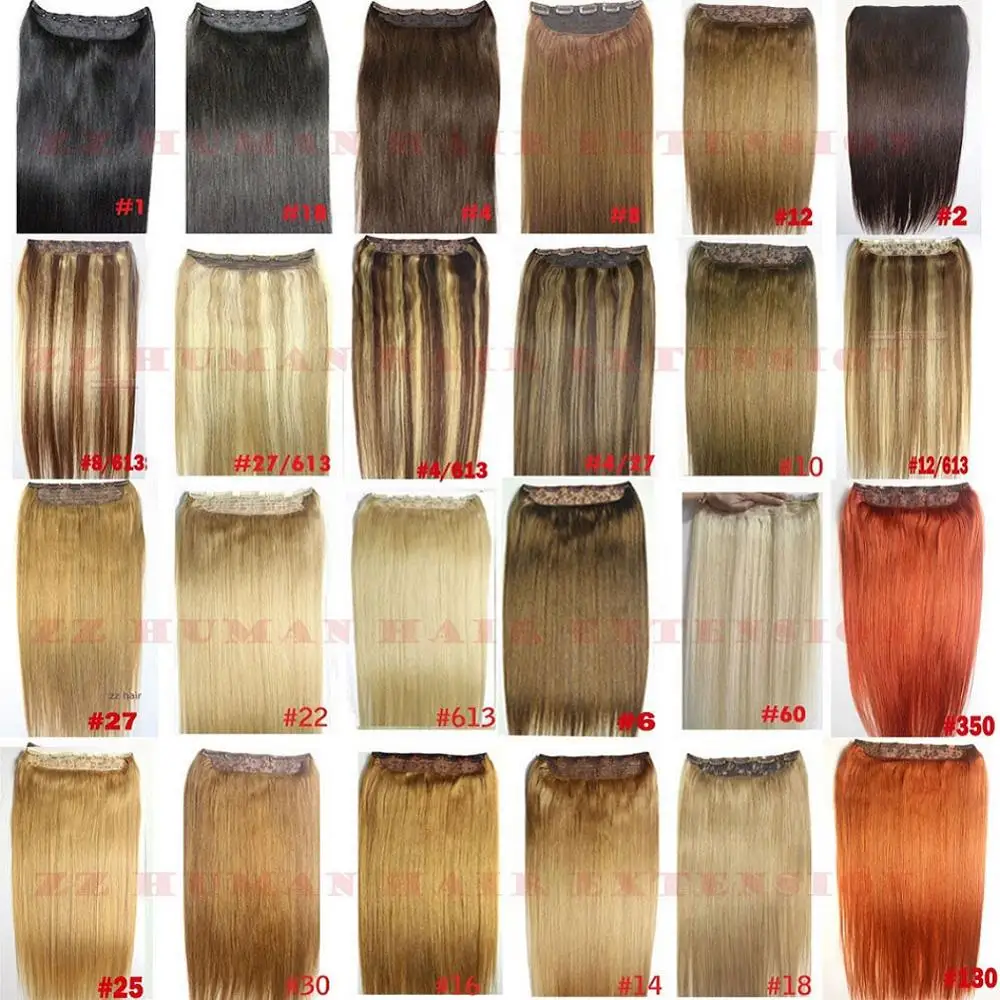 ZZHAIR 100 г-200 г 1"-28" Искусственные волосы одинаковой направленности волос один кусок набор 5 клип в человеческие волосы для наращивания Натуральные Прямые Волосы