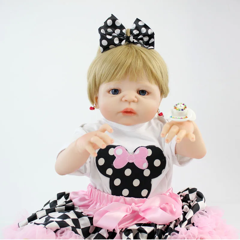 BZDOLL 22 &quotвсего тела силиконовые Reborn блондинка реалистичные куклы новорожденных