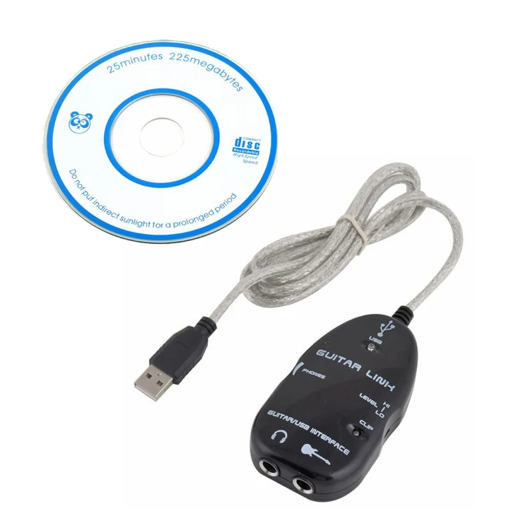 Новые акции Гитары USB Интерфейс Link аудио кабель PC/MAC Запись адаптер|guitar to usb