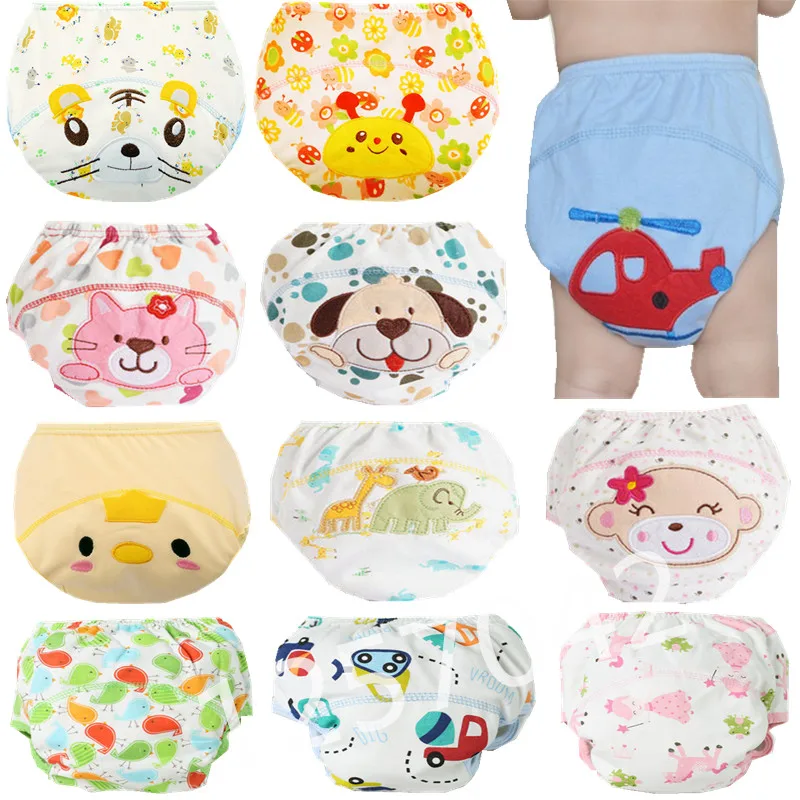 1Pcs Cute Baby Diapers Reusable Nappies Cloth Diaper Washable Infants Children Baby Cotton Training Pants Panties Nappy Changing