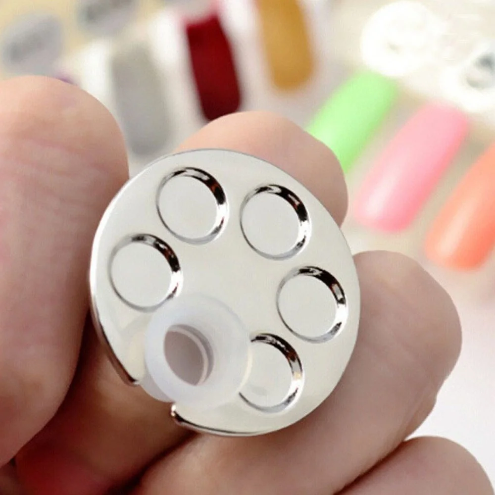 Стильный Мини 1 шт. палец для дизайна ногтей кольцо с палитрой маникюра
