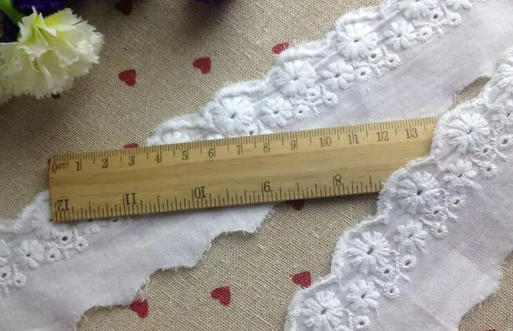 3 метра 5 см чисто белый винтажный хлопок кружевная ткань отделка для DIY ручной
