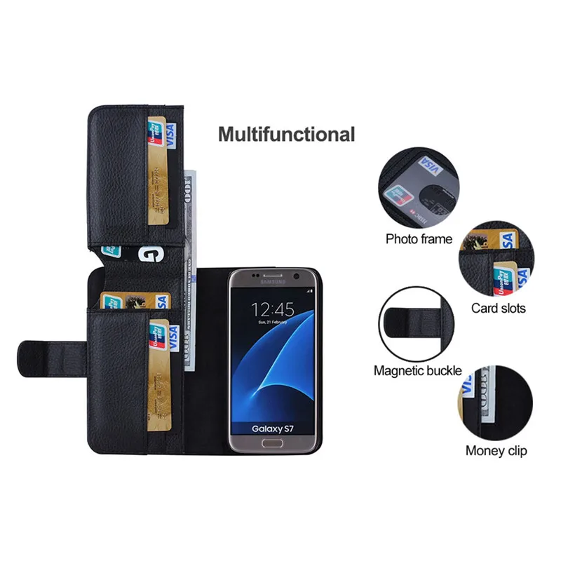 Для Samsung Galaxy S7 случае Coque Магнитная подставка кожаный чехол для край карты