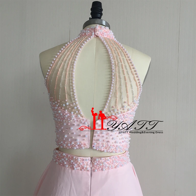 LIYATT настоящая фотография платье для выпускного вечера из двух частей 2016 светло