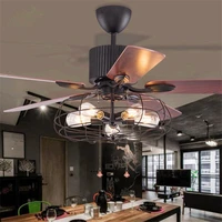 42 Inch/52 Inch Loft Industrial Ceiling Fan Light Creative Dining Room Fan Light Art Resturant Bar Light With Remote Control