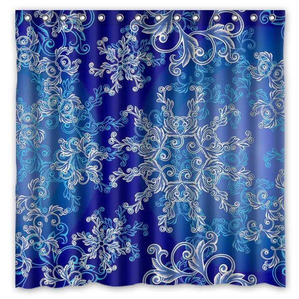 Snowflake Pattern Bathroom Decorative Curtain Waterproof Polyester Eco-Friendly DIY Shower Curtains 180*180cm | Дом и сад