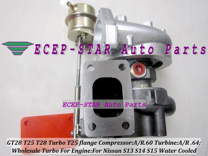 Турбокомпрессор T25 T28 T25T28 T25/28 Turbo для NISSAN S13 S14 S15 SR20DET Comp A/R .60 турбокомпрессор AR .64 с фланцем|turbocharger parts|turbocharger