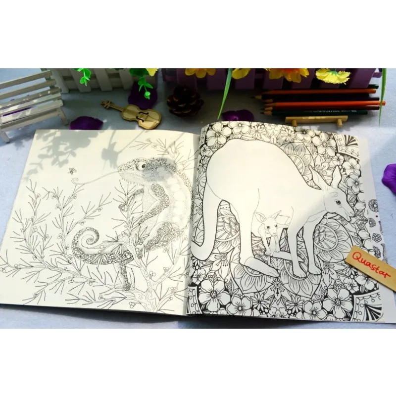 Модная секретная лесная раскраска для взрослых детей антистрессовая живопись