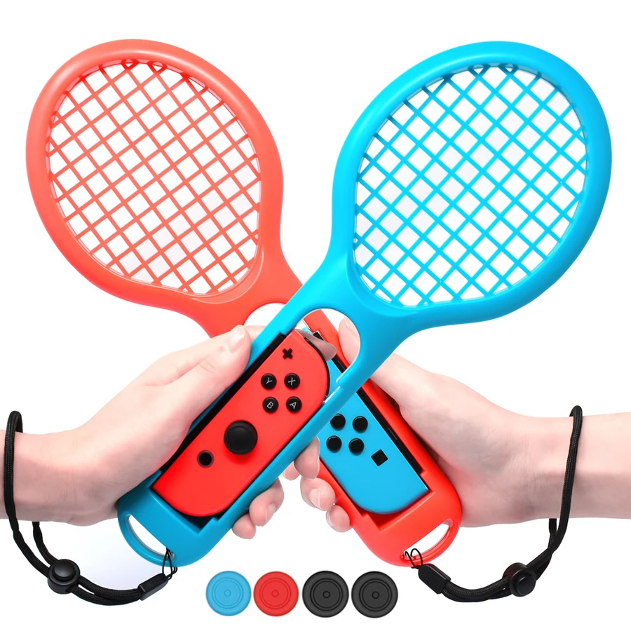 6 в 1 держатель контроллера теннисной ракетки NintendoSwitch и 4 крышки для игровых